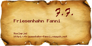 Friesenhahn Fanni névjegykártya